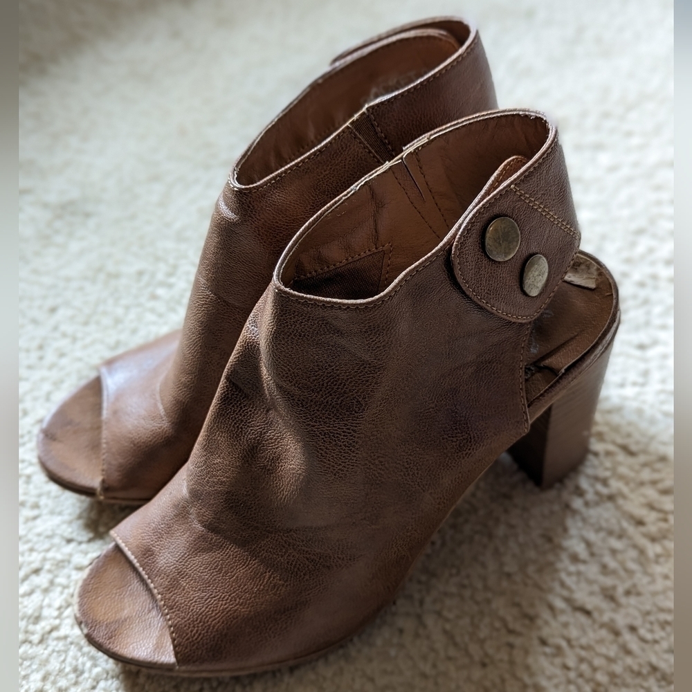 Corky's Brown Open Toe Slingback 3.5" Inch Heeled Sandals Size 9